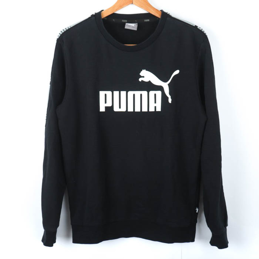 PUMA(プーマ)のプーマ 長袖スウェット スエット トレーナー ロゴT スポーツウエア メンズ Mサイズ ブラック PUMA メンズのトップス(スウェット)の商品写真