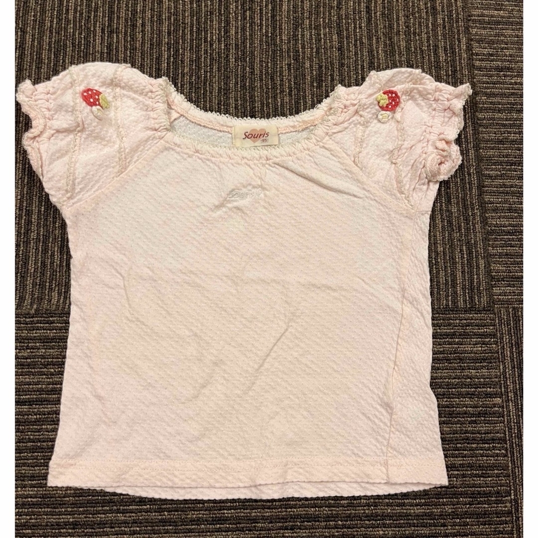 Souris(スーリー)の半袖　カットソー　ノースリーブ　女の子 キッズ/ベビー/マタニティのキッズ服女の子用(90cm~)(Tシャツ/カットソー)の商品写真
