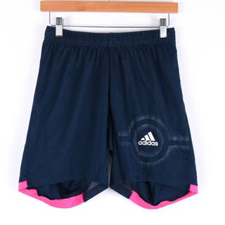 アディダス(adidas)のアディダス クロップドパンツ ウエストゴム スポーツウエア ジムウエア レディース Mサイズ ネイビー adidas(クロップドパンツ)