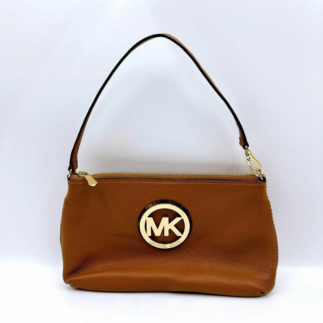 Michael Kors(マイケルコース)のマイケルコース バッグ ブラウン ポーチ レザー ポシェット レディース レディースのバッグ(ハンドバッグ)の商品写真