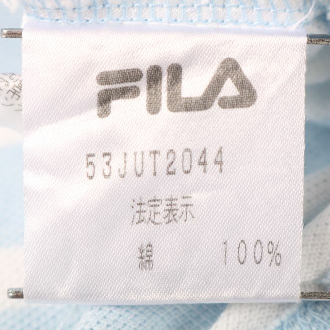 FILA(フィラ)のフィラ ポロシャツ 半袖 トップス カットソー スポーツウエア ジムウエア レディース Mサイズ ブルー ホワイト FILA レディースのトップス(ポロシャツ)の商品写真