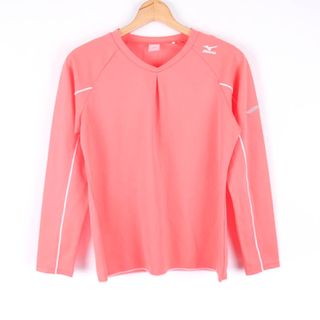 ミズノ 長袖Ｔシャツ トップス カットソー スポーツウエア ジムウエア レディース Mサイズ ピンク Mizuno