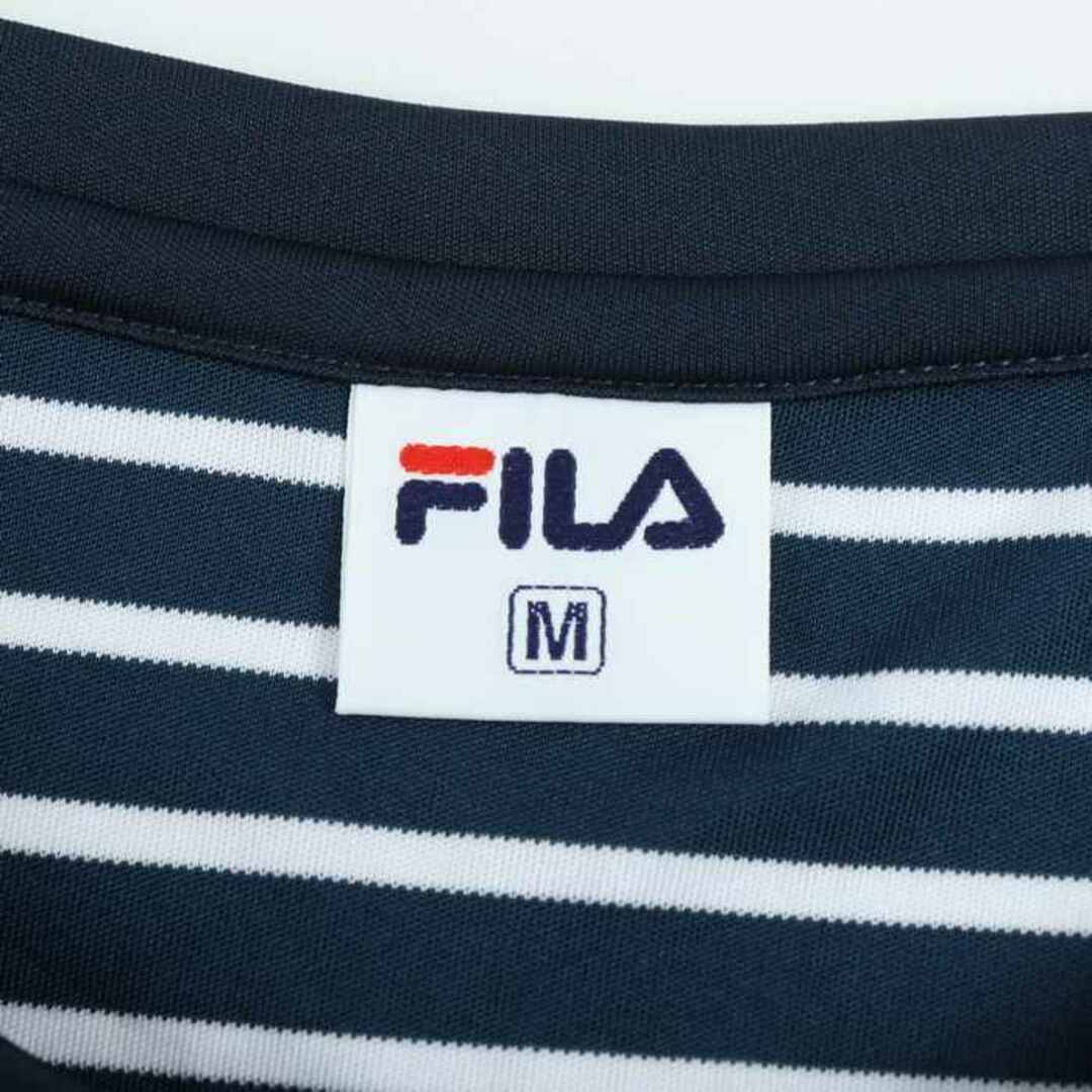 FILA(フィラ)のフィラ 半袖Tシャツ トップス カットソー スポーツウエア ジムウエア レディース Mサイズ ネイビー ホワイト FILA レディースのトップス(Tシャツ(半袖/袖なし))の商品写真