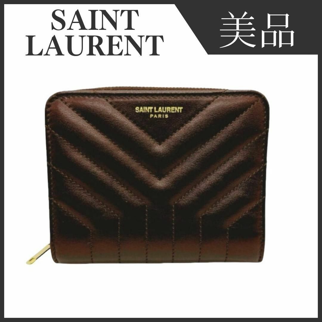 Yves Saint Laurent(イヴサンローラン)のサンローラン 668323 レザー ジョアン 二つ折り財布 ブラウン ウォレット レディースのファッション小物(財布)の商品写真