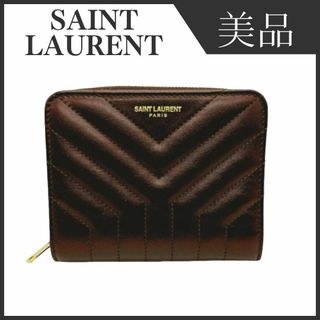 イヴサンローラン(Yves Saint Laurent)のサンローラン 668323 レザー ジョアン 二つ折り財布 ブラウン ウォレット(財布)