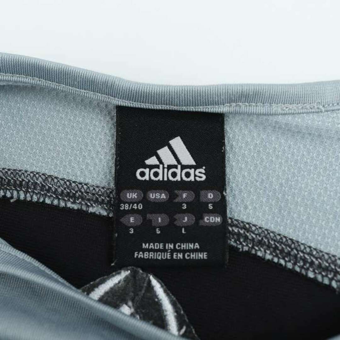 adidas(アディダス)のアディダス 半袖Tシャツ トップス カットソー スポーツウエア ジムウエア レディース Lサイズ グレー ブラック adidas レディースのトップス(Tシャツ(半袖/袖なし))の商品写真