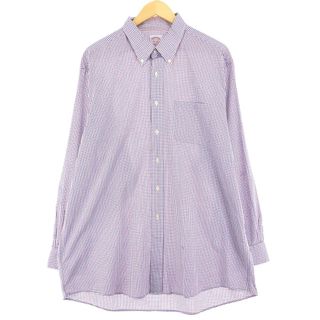 ブルックスブラザース(Brooks Brothers)の古着 ブルックスブラザーズ Brooks Brothers Est.1818 長袖 ボタンダウンチェックシャツ メンズXL /eaa433880(シャツ)