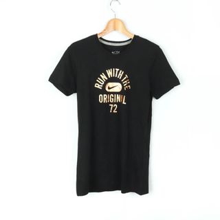 ナイキ(NIKE)のナイキ 半袖Tシャツ トップス カットソー SLIM FIT スポーツウエア  レディース Lサイズ ブラック NIKE(Tシャツ(半袖/袖なし))