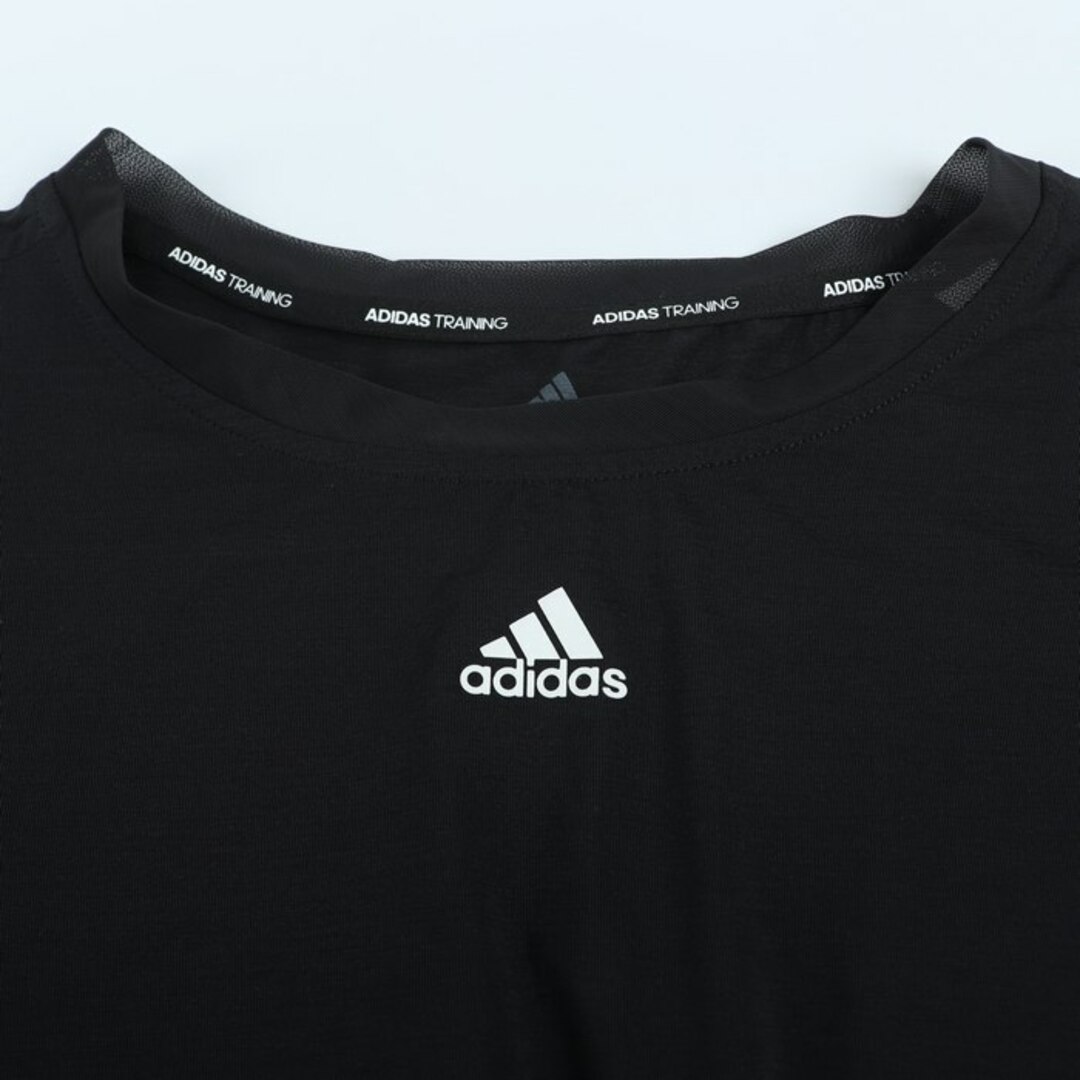 adidas(アディダス)のアディダス 半袖Tシャツ トップス カットソー スポーツウエア ジムウエア レディース Lサイズ ブラック adidas レディースのトップス(Tシャツ(半袖/袖なし))の商品写真