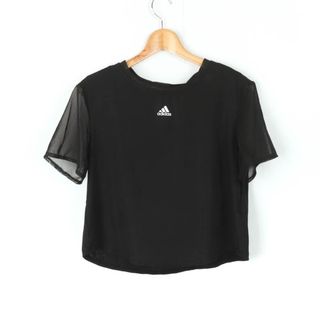 アディダス(adidas)のアディダス 半袖Tシャツ トップス カットソー スポーツウエア ジムウエア レディース Lサイズ ブラック adidas(Tシャツ(半袖/袖なし))