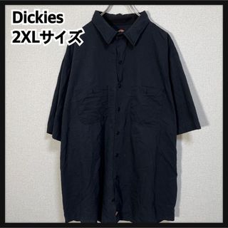 Dickies - ディッキーズ】ワークシャツ半袖シャツ　ブラック　ワンポイント　２XL　ゆるだぼG