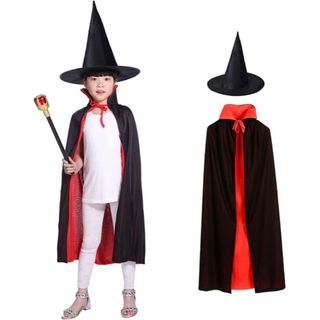 ハロウィン コスプレ マント 帽子付き 魔女 ハロウィン 魔法師 ヴァンパイア (衣装)