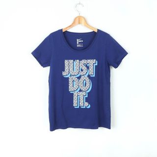 ナイキ(NIKE)のナイキ 半袖Tシャツ トップス カットソー スポーツウエア ジムウエア レディース Lサイズ ブルー NIKE(Tシャツ(半袖/袖なし))