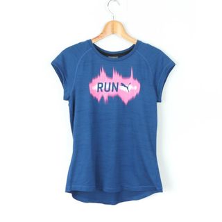 プーマ(PUMA)のプーマ 半袖Tシャツ トップス カットソー スポーツウエア ジムウエア レディース Mサイズ ブルー PUMA(Tシャツ(半袖/袖なし))