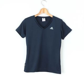 アディダス(adidas)のアディダス 半袖Tシャツ トップス カットソー スポーツウエア ジムウエア レディース Lサイズ ネイビー adidas(Tシャツ(半袖/袖なし))