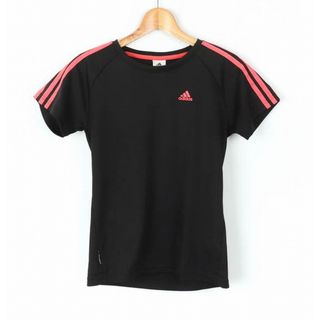 アディダス(adidas)のアディダス 半袖Tシャツ トップス カットソー スポーツウエア ジムウエア レディース Mサイズ ブラック adidas(Tシャツ(半袖/袖なし))