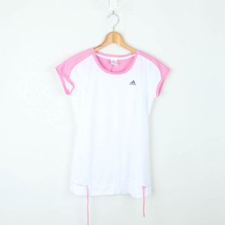 アディダス(adidas)のアディダス 半袖Tシャツ トップス カットソー スポーツウエア ジムウエア レディース OTサイズ ホワイト adidas(Tシャツ(半袖/袖なし))