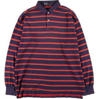 ラルフローレン(Ralph Lauren)の古着 90年代 ラルフローレン POLO by Ralph Lauren 長袖 ボーダー ポロシャツ メンズM ヴィンテージ /eaa430136(ポロシャツ)