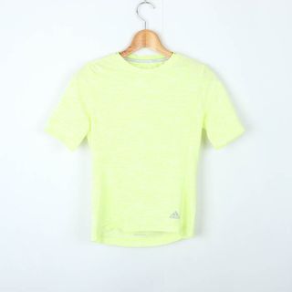 アディダス(adidas)のアディダス 半袖Tシャツ トップス RUNNIG スポーツウエア ジムウエア レディース Mサイズ イエロー adidas(Tシャツ(半袖/袖なし))