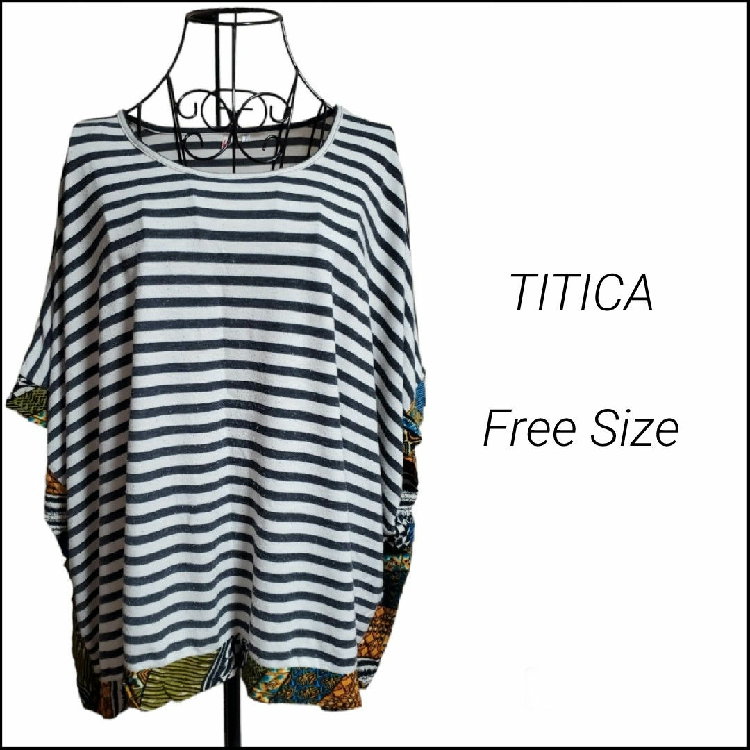 titicaca(チチカカ)の☆チチカカ☆ボーダー☆カットソー☆Tシャツ☆Free Size☆ レディースのトップス(Tシャツ(半袖/袖なし))の商品写真