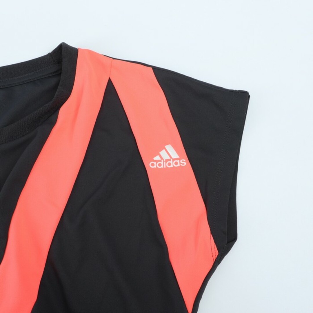 adidas(アディダス)のアディダス 半袖Tシャツ トップス ノースリーブ スポーツウエア ロング丈 CLIMALITE レディース Lサイズ ブラック adidas レディースのトップス(Tシャツ(半袖/袖なし))の商品写真