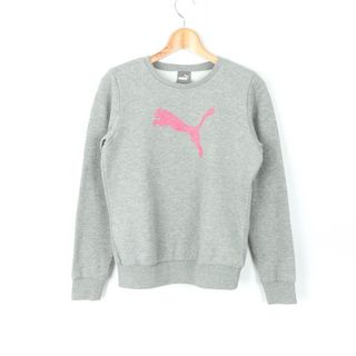 PUMA - プーマ スウェット トップス カットソー スポーツウエア ジムウエア 裏起毛 レディース Lサイズ グレー PUMA