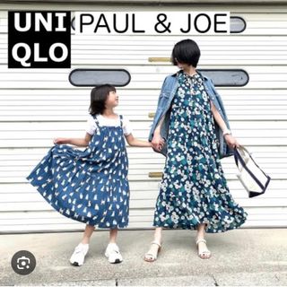 ポールアンドジョー(PAUL & JOE)のポール＆ジョー キャミワンピース 110 ユニクロ ワンピース 青 猫 ネコ柄(ワンピース)