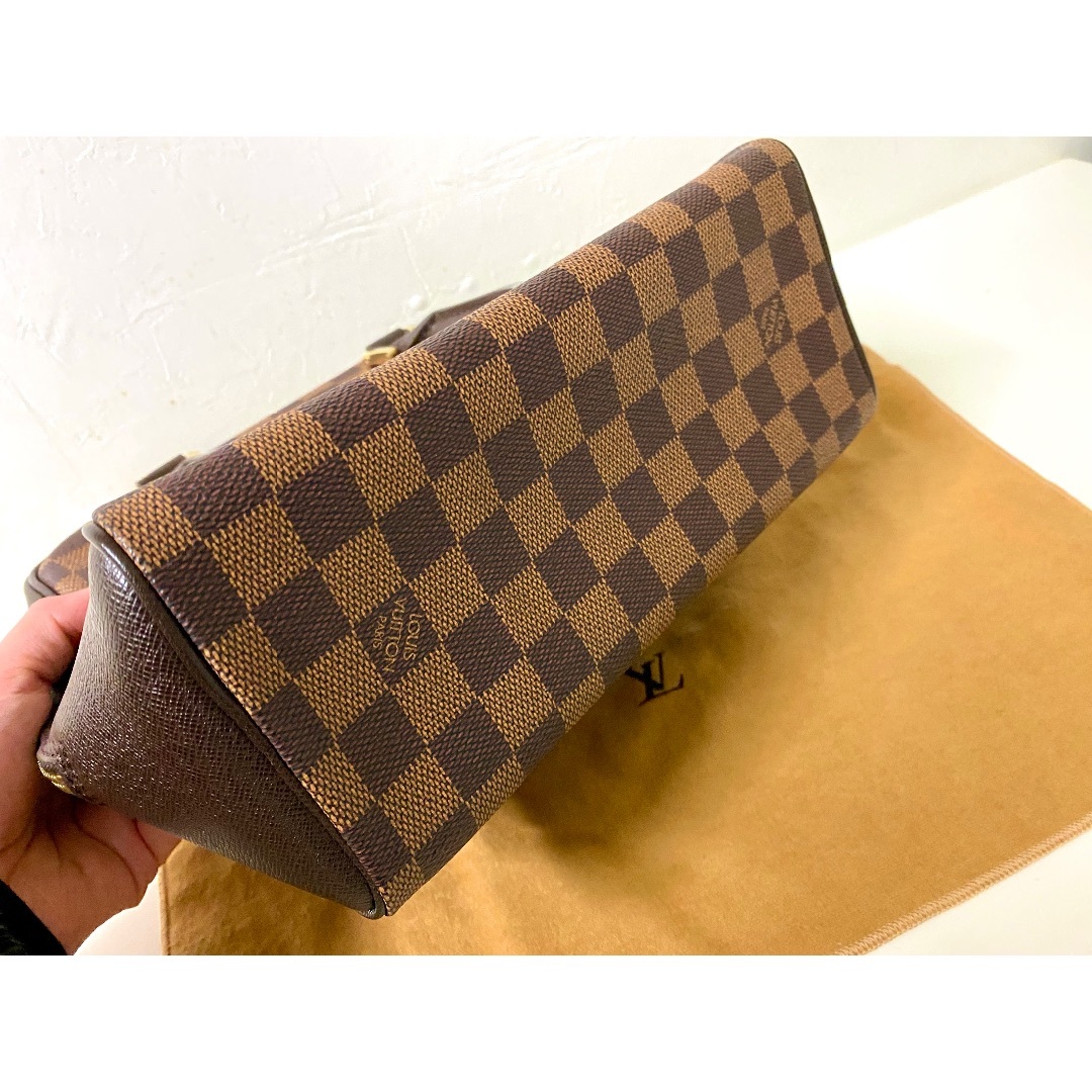 美品 ルイヴィトン ブレラ ダミエ ハンドバッグ 茶×金 LV