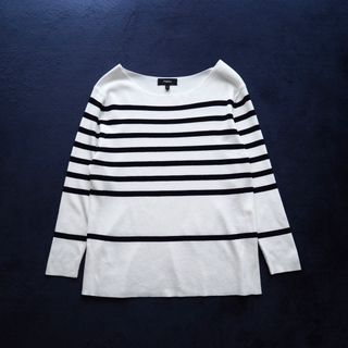 Theory CREPE KNIT ボーダーニット 春ニット 7分袖 洗える S