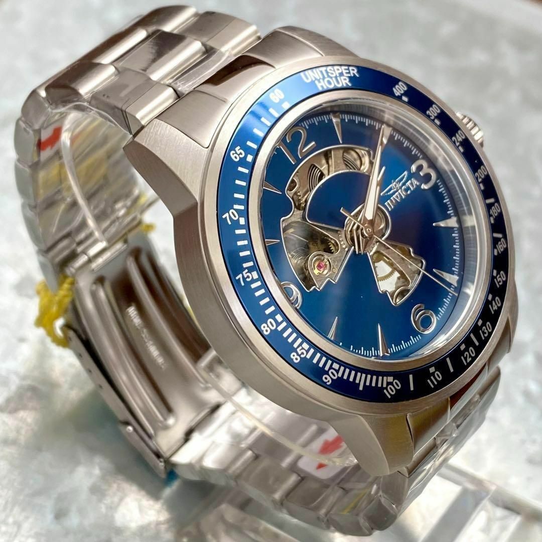 INVICTA(インビクタ)の定価8.8万円インビクタ メンズ腕時計 自動巻き スイス製 シルバー 青 新品 メンズの時計(腕時計(アナログ))の商品写真