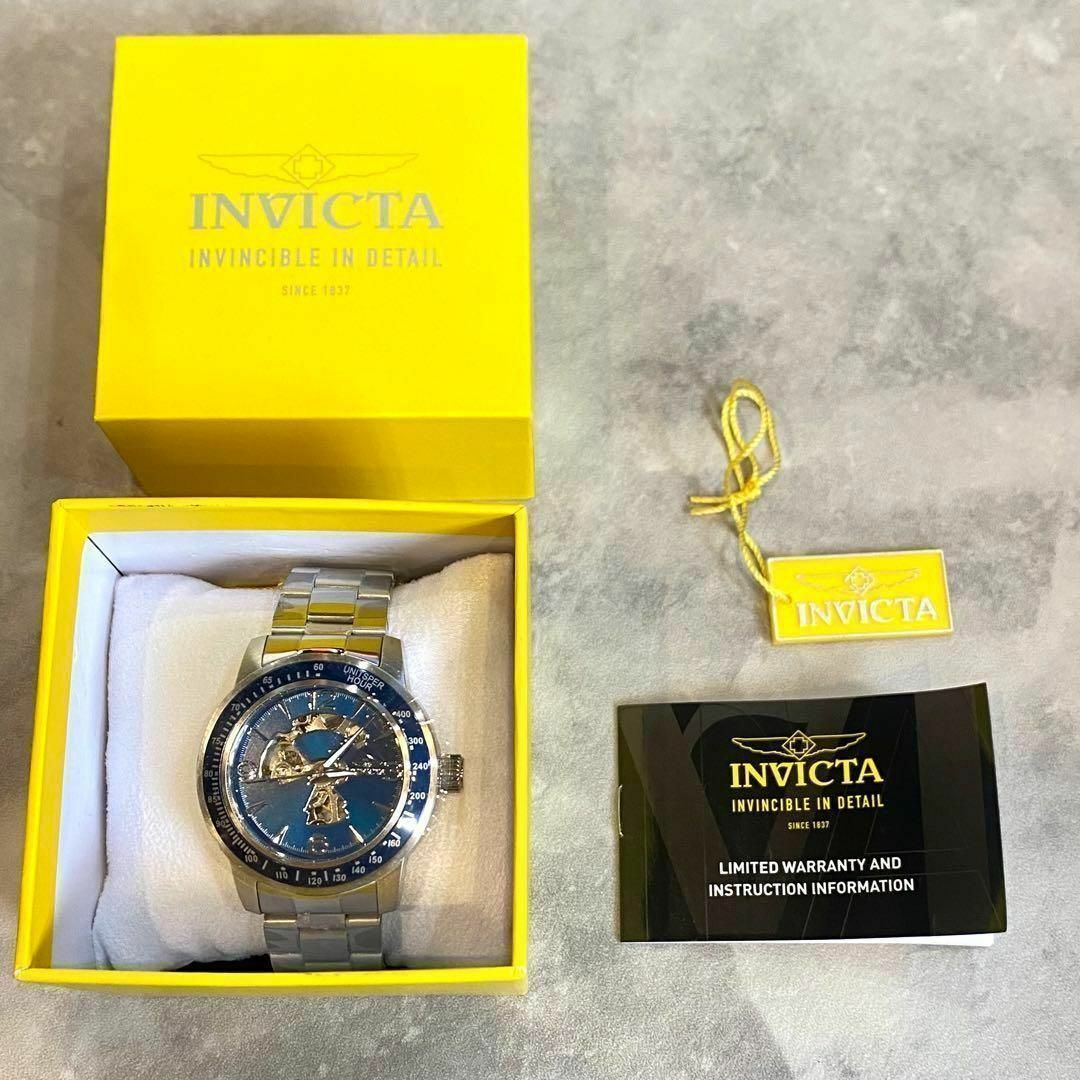 INVICTA(インビクタ)の定価8.8万円インビクタ メンズ腕時計 自動巻き スイス製 シルバー 青 新品 メンズの時計(腕時計(アナログ))の商品写真