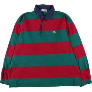 ラコステ(LACOSTE)の古着 80年代 ラコステ LACOSTE CHEMISE フレンチラコステ ボーダー柄 長袖 ラガーシャツ メンズXL ヴィンテージ /eaa431413(シャツ)