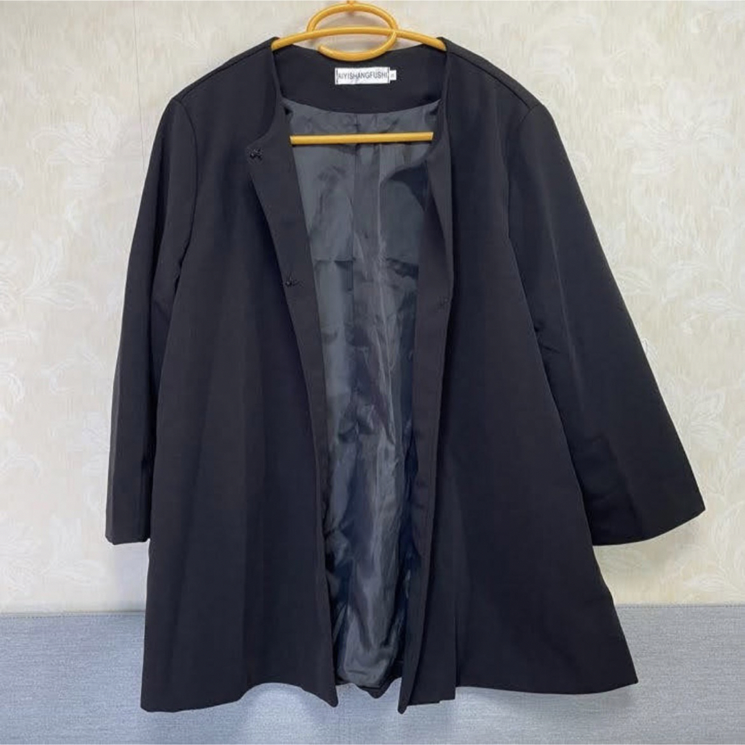M パンツスーツ フォーマル 卒業式 入学式 オフィスカジュアル 黒 ブラック レディースのフォーマル/ドレス(スーツ)の商品写真