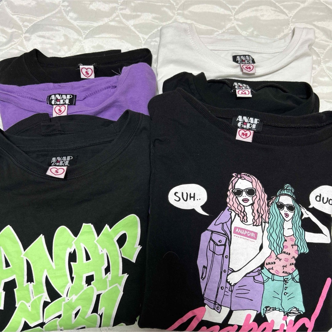 ANAP GiRL(アナップガール)のアナップガール  140 150 S M tシャツ 女の子 まとめ売り キッズ/ベビー/マタニティのキッズ服女の子用(90cm~)(Tシャツ/カットソー)の商品写真