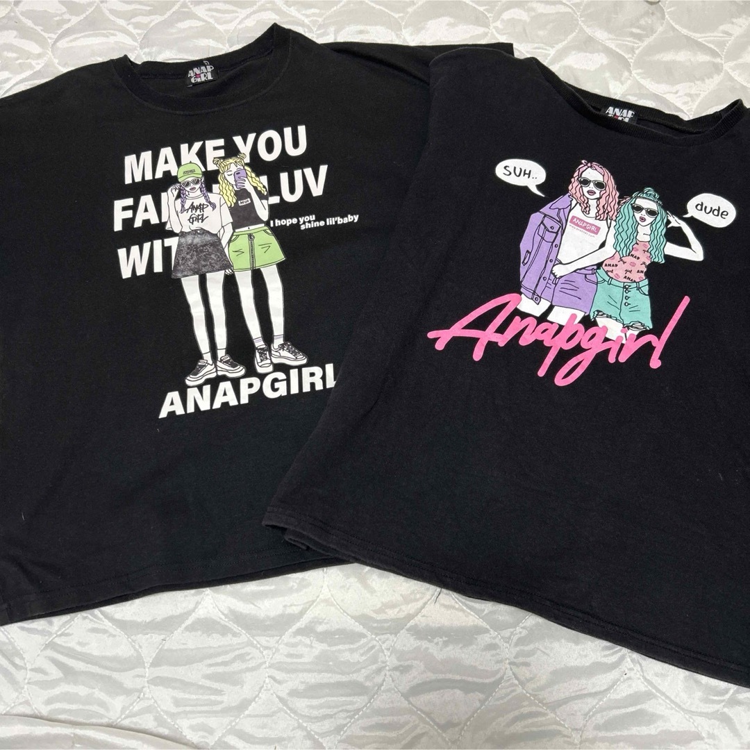 ANAP GiRL(アナップガール)のアナップガール  140 150 S M tシャツ 女の子 まとめ売り キッズ/ベビー/マタニティのキッズ服女の子用(90cm~)(Tシャツ/カットソー)の商品写真