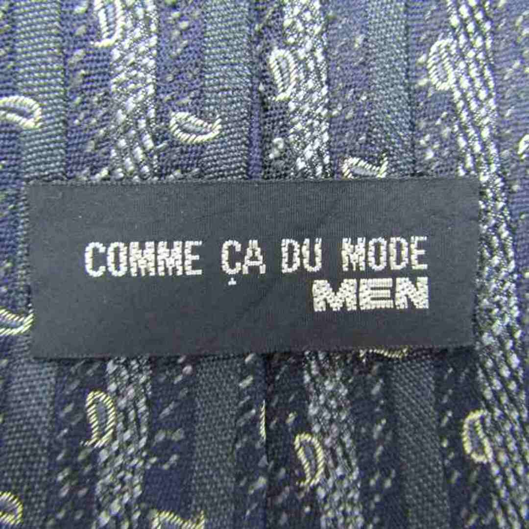 COMME CA DU MODE(コムサデモード)のコムサデモードメン ブランド ネクタイ ペイズリー バーチカルストライプ シルク 日本製 メンズ ネイビー COMME CA DU MODE メンズのファッション小物(ネクタイ)の商品写真