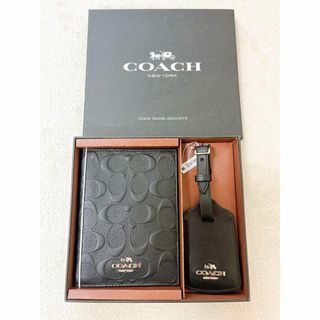 コーチ COACH パスポートケース ネームタグ セット 手帳ケース レザー