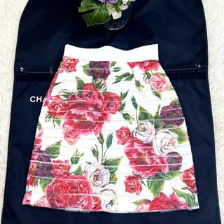 ドルチェアンドガッバーナ(DOLCE&GABBANA)の★DOLCE＆GABBANA★極美品★フローラル★ティアード★Aライン★スカート(ひざ丈スカート)