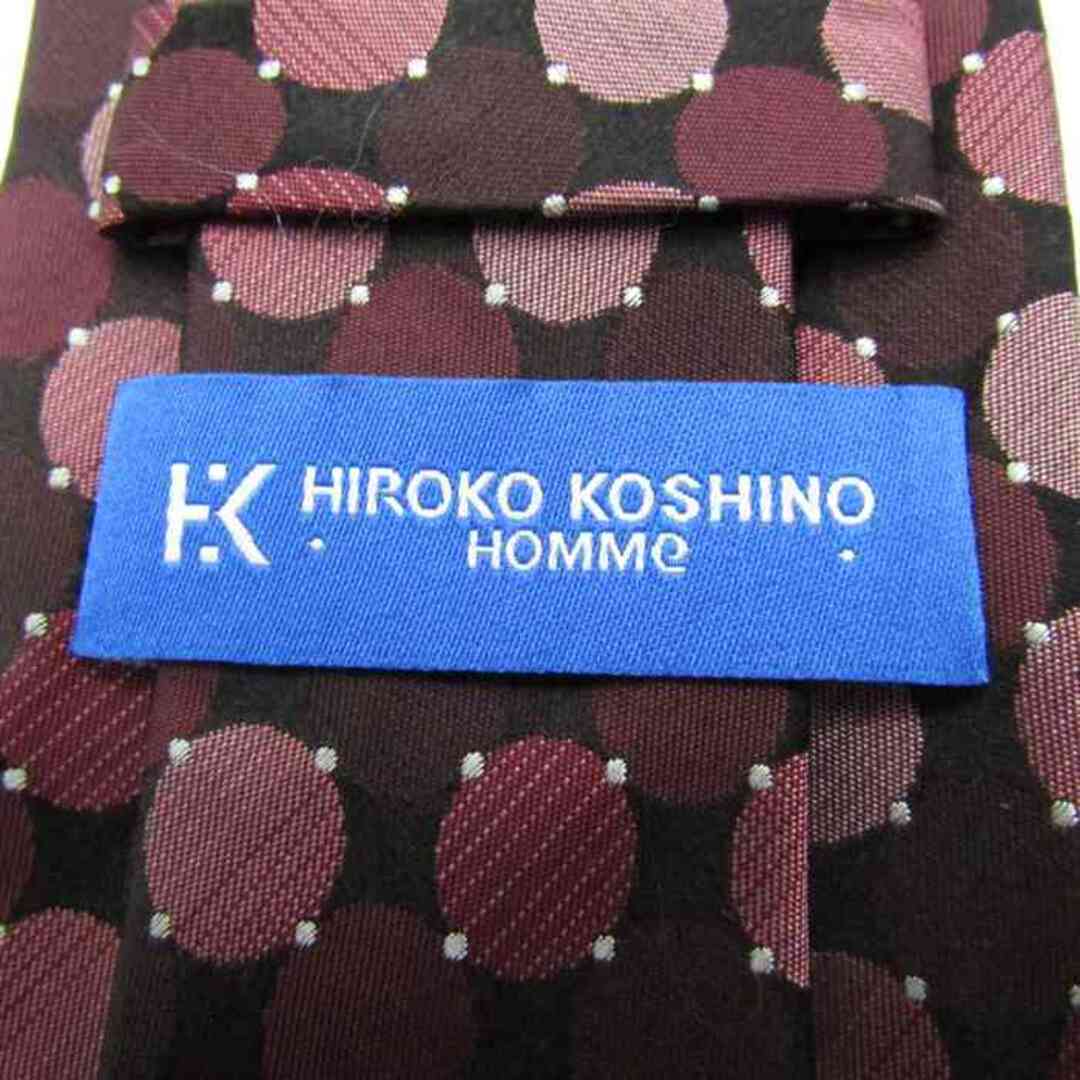 HIROKO KOSHINO(ヒロココシノ)のヒロココシノ ブランド ネクタイ ドット パネル柄 シルク メンズ ブラウン HIROKO KOSHINO メンズのファッション小物(ネクタイ)の商品写真
