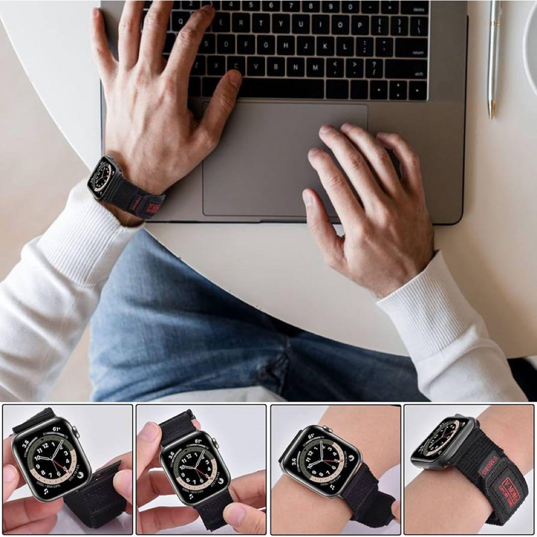 V-MORO コンパチブル Apple Watchバンド ブラック メンズの時計(その他)の商品写真