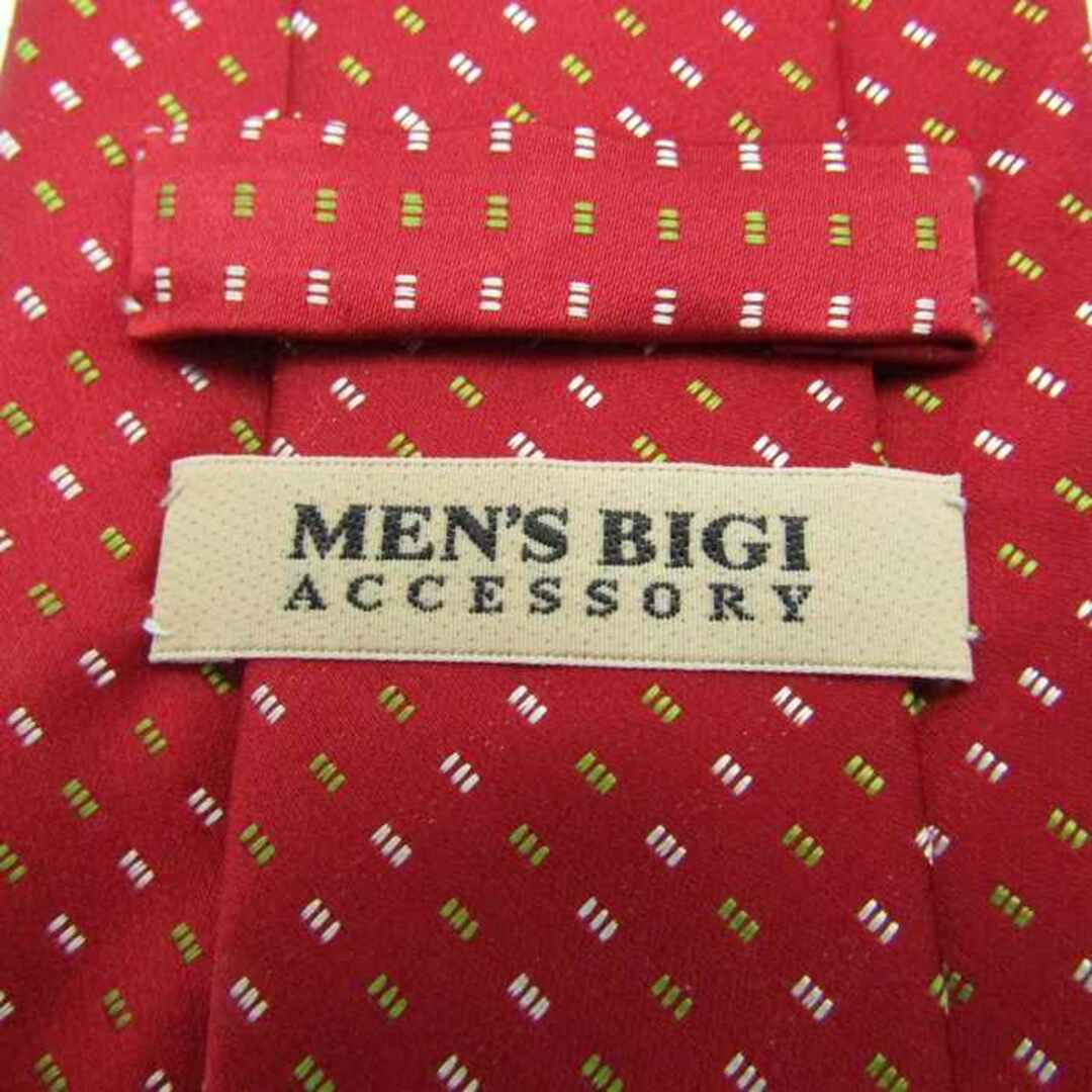 MEN'S BIGI(メンズビギ)のメンズビギ ブランド ネクタイ ドット スクエア柄 シルク メンズ ワインレッド MEN'S BIGI メンズのファッション小物(ネクタイ)の商品写真
