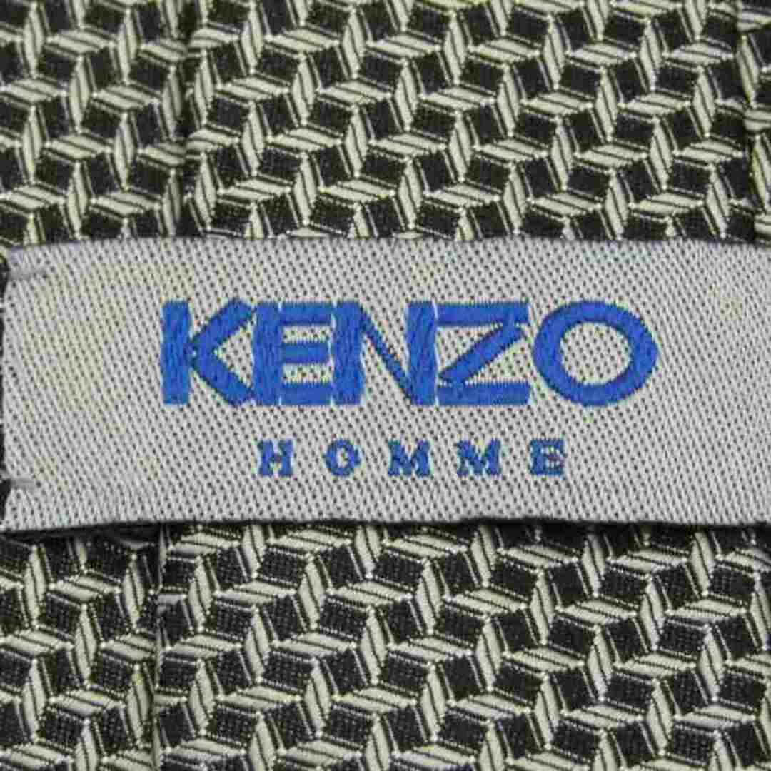 KENZO(ケンゾー)のケンゾー ブランド ネクタイ パネル柄 格子柄 シルク 日本製 メンズ ブラック KENZO メンズのファッション小物(ネクタイ)の商品写真