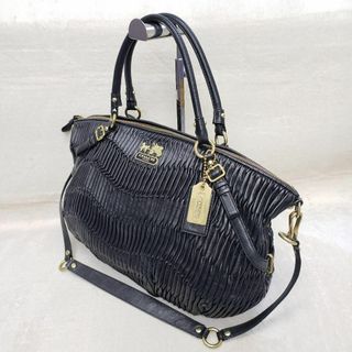 コーチ(COACH)のCOACH 2WAY ショルダーバッグ　レザー　ブラック　ゴールド金具(ショルダーバッグ)