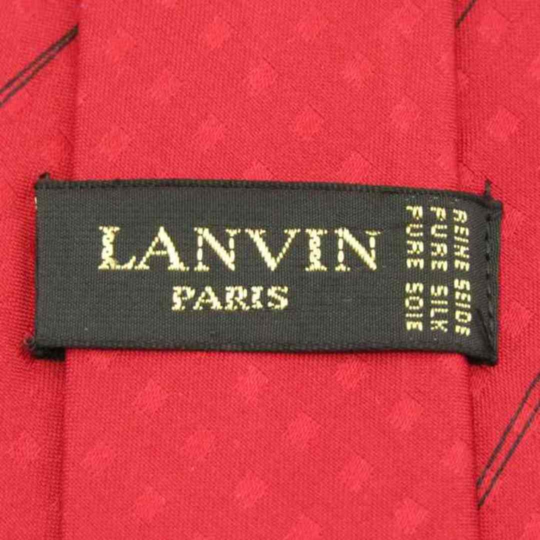 LANVIN(ランバン)のランバン ブランド ネクタイ ストライプ柄 格子柄 小紋柄 シルク 日本製 メンズ レッド LANVIN メンズのファッション小物(ネクタイ)の商品写真