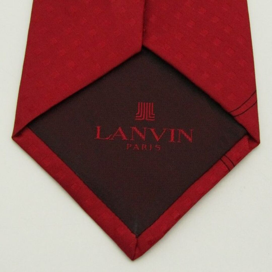 LANVIN(ランバン)のランバン ブランド ネクタイ ストライプ柄 格子柄 小紋柄 シルク 日本製 メンズ レッド LANVIN メンズのファッション小物(ネクタイ)の商品写真