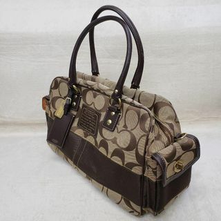 コーチ(COACH)のCOACH ボストンバッグ　キャンバス　レザー　ベージュ(ボストンバッグ)