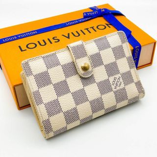 ルイヴィトン(LOUIS VUITTON)のSS美品❣ 新型 ルイヴィトン ダミエ アズール ヴィエノワ がま口 折財布(財布)