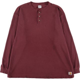 カーハート(carhartt)の古着 00年代 カーハート Carhartt ヘンリーネック サーマルロンT ワッフル メンズXL  /eaa435158(Tシャツ/カットソー(半袖/袖なし))