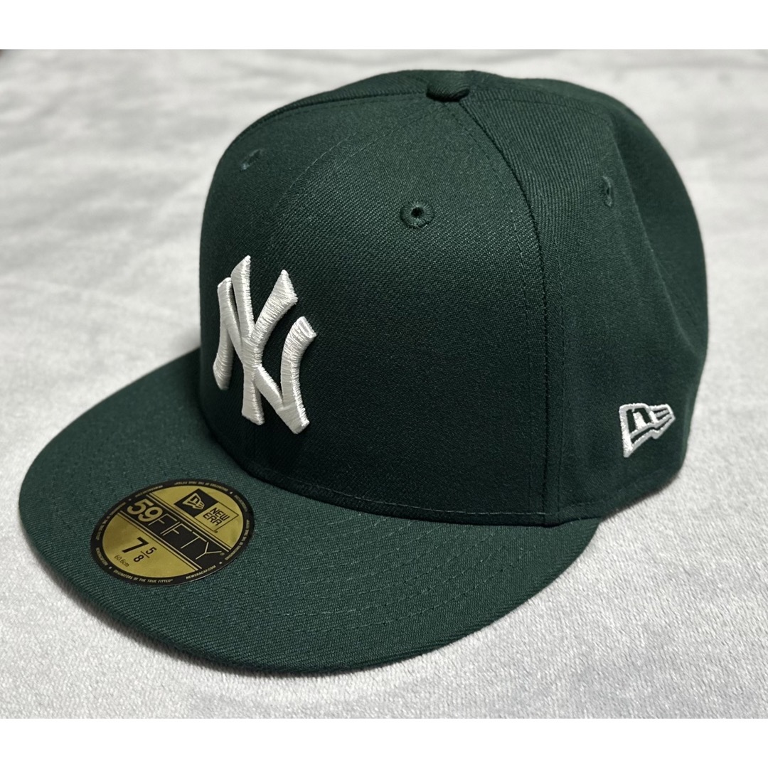 NEW ERA(ニューエラー)の59FIFTY ニューヨーク・ヤンキース ダークグリーン × ホワイト メンズの帽子(キャップ)の商品写真