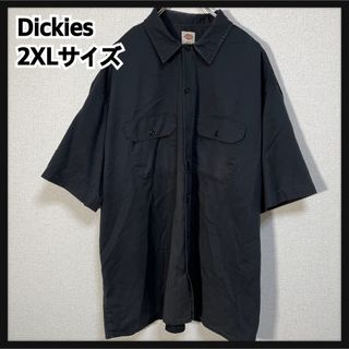 ディッキーズ(Dickies)のディッキーズ】ワークシャツ　訳あり　半袖シャツ　ブラック　ワンポイントゆるだぼG(シャツ)